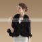 New Arrival 2015 Lady Knitted Genuine Mink Fur poncho with Big Fox Fur Collar