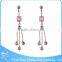 Clear CZ Curved Bar Dangle Lock Body Piercing Navel Belly Rings