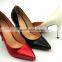 point toe thin high heels gold patent leather lady party shoes
