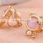 Cute pearl Gold Plated Bowknot Opal Cat Dog Stud Earring happy back