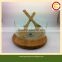 Domestic Bamboo cake tray with glass cover