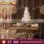 banquet crystal stainless steel frame glass top square wedding cake table