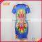 China Wholesale Dashiki Dress African Freedom Short Sleeve Multi Vibrant Color Dress