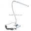 Led reading eye protection desk lamp with Clip two level brightness switch dimmer table lamp,1pcs/lot