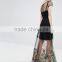  popular short sleeve women maxi dress with mesh printed on Bottom