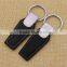 Handmade custom high quality black leather keychain promotion
