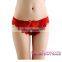 Red Scalloped Lace G-string with Pearls lingeries women underwear