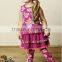 2017 new style adorable girls spring summer top and pants ruffle boutique outfits