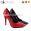 China factory ladies red color high heel dress shoes for dinner