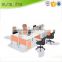 Sunshine wooden furniture modern office workstation partition for 4 person melamine surface finishing