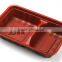 Black red 2 compartment Food grade eco-friendly disposable plastic bento box