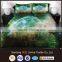 Fancy Shining Star and Green/Blue Nebula Print 4-Piece Duvet Cover Sets/Galaxy Bedding