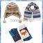 50%wool /50%acrylic fox fairisle knitted hat scarf glove for young boys