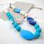 big flat shell silicone teething beads necklace Top quality teething baby necklace breakaway claspsstatement necklace TN064