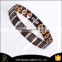 Wholesale Mens Gold Energy Ceramic Bracelet with Engraved Metal Plated