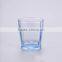 Machine Blown 205ml & 290ml Creative Fashion Style Color Cup Blue Pigment Square Corner Rock Glass