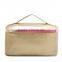 Golden Large Capacity Cosmetic Carry Case,make up Pouch With Handle