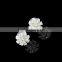 2016 Summer Fashion Wholesale Ball Faux Pearl Side Double Crystal Flower Earring Stud Ear Jewels For Women