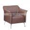 2016 Hot Sale Popular Black Artistic Leather Sectional 1+1+3 Sofa Set With Stainless Steel Base
