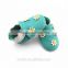sweet soft sole green baby leather shoes with flowers design