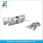 double normal computer 5 pins Chrome 40mm euro profile high security door handle lock cylinder with knob