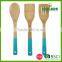 Bamboo kitchen cooking utensil with color handle