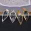 Small Size Gold / Silver Plated Edged Agate Gem Stone Druzy Pendant, Arrow Pendant, For Jewelry Making