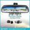 HK-043043 two 4.3inch screens bluetooth mirror reverse camera and radar detector Automatically reverse camera display