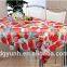 2015 Newest Design Transparent Fruit and Fllower Plastic Tablecloth With Straight Edge