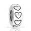 Wholesale silver curved tube beads Simple Heart Pattern thai silver beads Pure 925 charms for bracelet making STY008