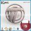 Custom zinc alloy round embossed metal logo purse tag