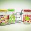 whlesale Set of 3 Clear paster Glass handle Mason Jars Mugs with lid and metal basket