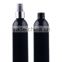 Custome black plastic bottle cosmetic 250ml plastic spray bottle with shiny silver spray