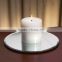 decorative round beveled mirror candle plate