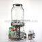 rooster shaped glass dispenser with metal stand with six mason jar sets