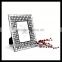 Modern Art Decor Black with Silver Antique Ornate Glass Mosaic Photo Frame Hang for Room