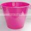 Large Metal Round Bucket in Red Color