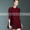 Women Chinese style retro plain colors swinging flared dress