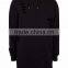 Plain Black Extreme Ripped Oversized Longline Distressed Hoodie Split Side Drawstrings Blank Sweatshirt Men