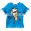 100% Cotton High Quality Blue Dog Printing Colorful Animal T-shirt for Children
