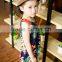 fashion 2016 girl sleeveless tube dress bright color printed flower vacation dress