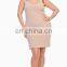 2015 latest fashion casual dress for fat ladies with adjustable straps knee length