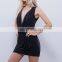 Wholesale  Dress Manufacturer Cotton Spandes V Neck Draped Dresses for Party Girls NT6736