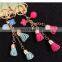 Fashion Skirt Tassel Charm Car Purse Wallet Handbag PU Leather Key Chain Ring