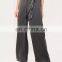 CH315 Wholesale Fashion Garments Ladies Grey Satin Tie Belt Wide Leg Pants