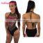 Black Embroidery High Cut Leg Girls Extreme Swim Pictures Women String Bikinis