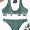 New Design Sexy Mature Women Bikini Knotted Scoop Bikini Top And Bottom