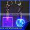 Fancy custom 3d engraved rose crystal keychain/key chain, colorful Crystal LED keychain/keyring for festival gifts