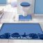 100% micropolyester jacquard bathroom mat rugs 3 pcs set mats with tufted anti-slipping latex back floor bathroom mat