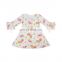 Adorable Girl Indiana Feather Head Print Ruffle Dress Tamil Girls Picture Designer Baby Frocks Images